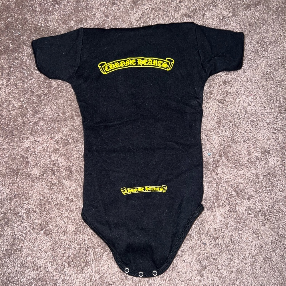 CH Baby Black Short Sleeve BodySuit Yellow Script